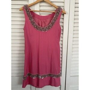 Lilly Pulitzer Jubilee Collection Beaded Shift Dress Pink White 4 Small